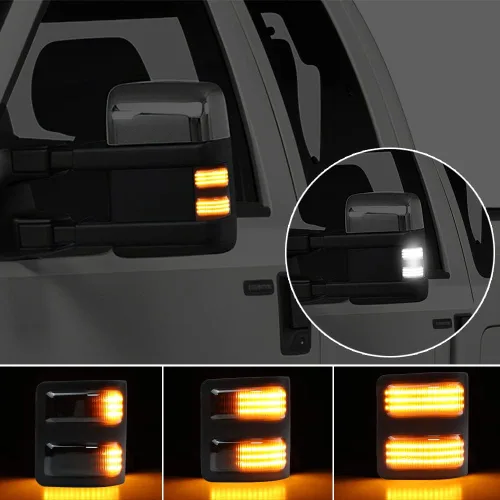 Vista 2 de Luces LED para espejo lateral para Ford F250 F350 F450 Super Duty 2008-2016, luz de estacionamiento de coche ahumada, luz de espejo lateral