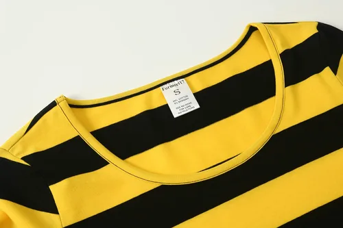 Vista 5 de Formeet17 Camiseta de manga larga a rayas para mujer, elástica, cómoda, cuello redondo