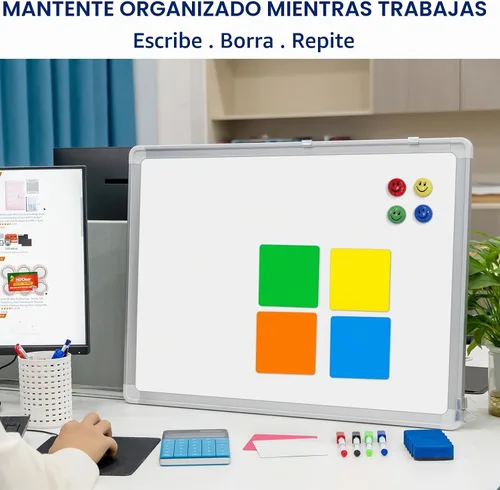 Vista 6 de Juego de pizarra blanca, pizarra blanca de borrado en seco para pared