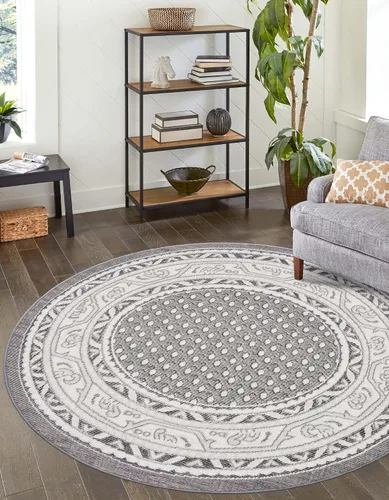 Vista 45 de Unique Loom Williamsburg Collection Area Rug - Allover (2' x 3' 1" Rectangle Gray/Black)