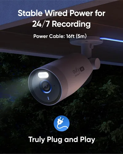 Vista 4 de eufy Security eufyCam E330 (Profesional) Kit de 2 cámaras, sistema de cámara de seguridad exterior 4K, grabación 24/7, enchufable, NVR Wi-Fi