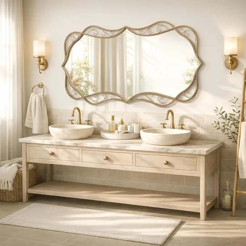 Vista 19 de Besdomus Espejo de baño negro moderno: espejos de baño grandes de 24 x 36 pulgadas para colgar sobre el fregadero, colgante vertical u horizontal