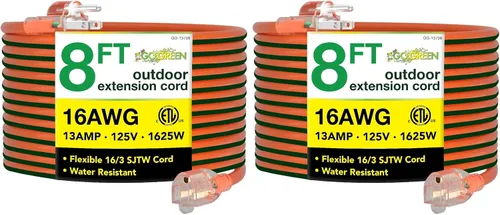 Vista 17 de Go Green Power Inc. (GG-13708BK) - Cable de extensión 16/3 SJTW para exteriores; color negro, 8 pies