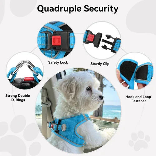 Vista 41 de Joytale Arnés para Perros Pequeños, Chaleco de Malla Transpirable Step-in, Arneses Acolchados Suaves Reflectantes para Gatos y Perros Cachorros