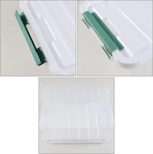 Vista 3 de Paquete de 6 cajas de almacenamiento de plástico de 20 L, caja de almacenamiento transparente con tapas