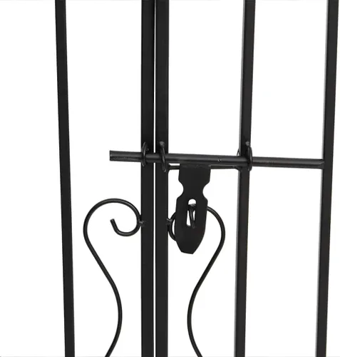 Vista 5 de vidaXL Puerta de jardín negra 47.6"x3.1"x39.4" hierro forjado