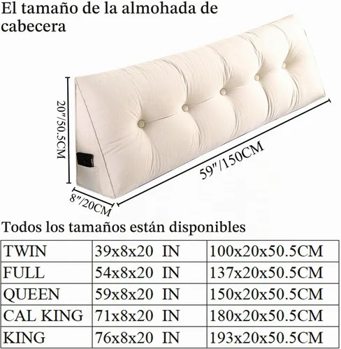 Vista 2 de SAMTY Almohada de cabecero para esposo Almohada grande de respaldo para la espalda Almohada de lectura para sentarse en la cama para adultos