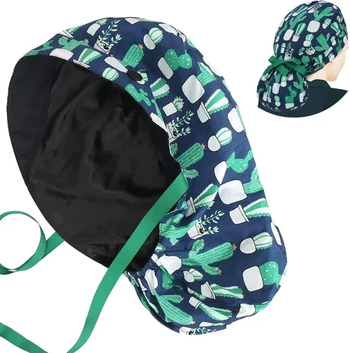 Vista 40 de Scrub Caps for Women Surgical Caps Nurse Hat Functional Ponytail Holder for Long Hair Single or Satin-Lined