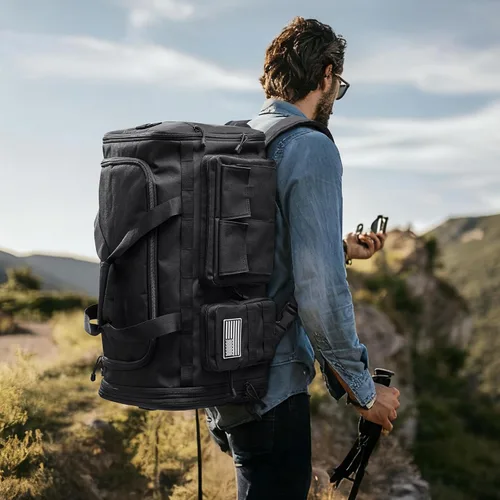 Vista 8 de G4Free Bolsa de lona 3 en 1 para viajes, mochila grande de gimnasio para hombres y mujeres con compartimento para zapatos y bolsillo para ropa