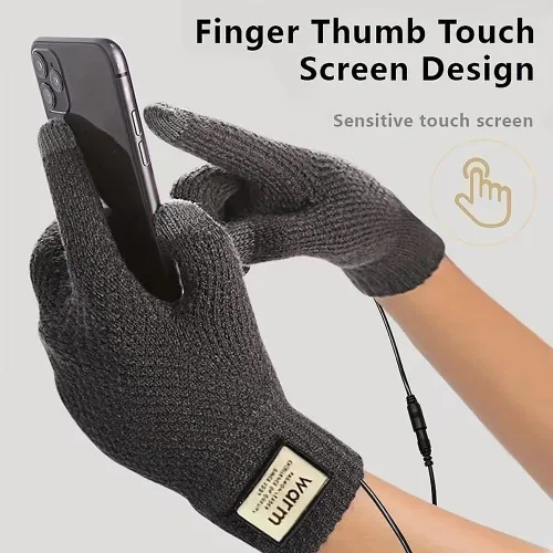 Vista 5 de 2 guantes térmicos para hombres y mujeres, guantes térmicos para calentar las manos, guantes de invierno cálidos para equitación, esquí, senderismo