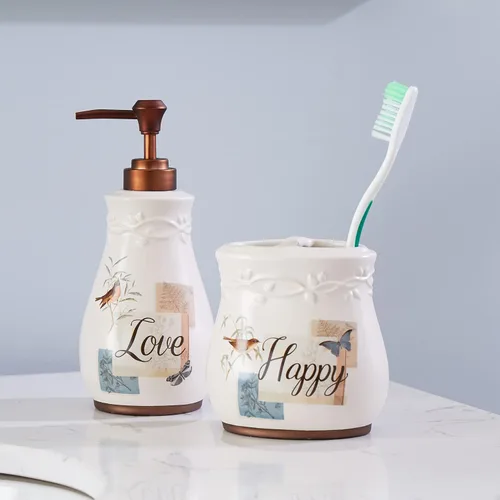 Vista 3 de SKL Home by Saturday Knight Ltd. New Hope - Porta cepillos de dientes, color crema