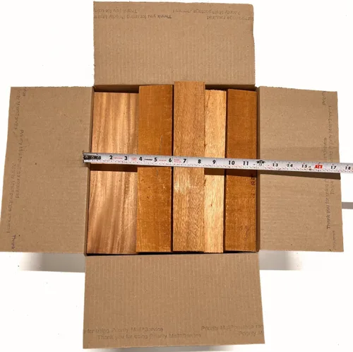 Vista 6 de Exotic Wood Zone 's Scarp Wood Cut Offs Box de caoba Chatarra de madera para tallar rollos de madera corta Tablas de madera