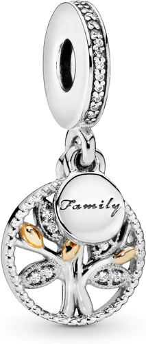 Vista 2 de Pandora Jewelry - Colgante brillante para árbol genealógico, momentos compatibles, oro de 14 quilates y plata de ley con circonita cúbica, viene