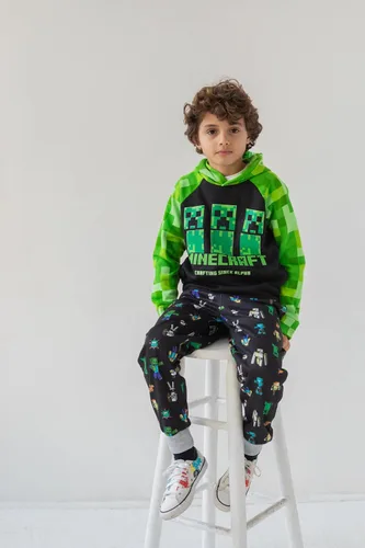 Vista 2 de Minecraft Sudadera con capucha de forro polar para niños pequeños a niños grandes (4-18-20)