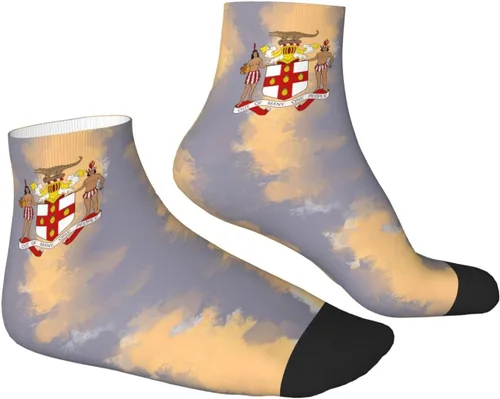 Vista 3 de Coat Of Arms Of Jamaica Ankle Socks Winter Low Cut Sports Warm Comfort Breathable Casual Socks For Mens And Womens