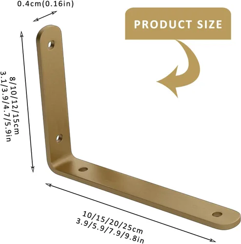 Vista 7 de Pxzybd Soporte de estante en forma de L, soporte de estante de metal, soportes angulares de bricolaje, con tornillos, soportes flotantes montados