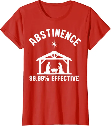 Vista 61 de Abstinence 99.99 Percent Effective Nativity Christmas Joke T-Shirt