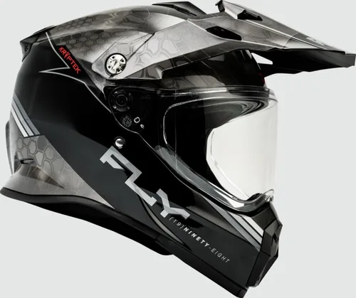 Vista 4 de Fly Racing - Casco Trekker Conceal (negro/gris/blanco, talla XS)