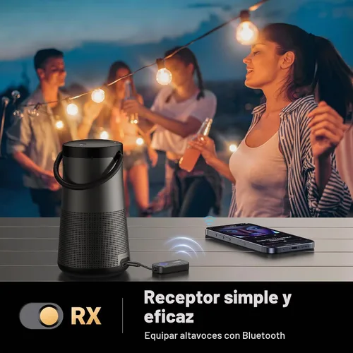 Vista 7 de UGREEN Transmisor Bluetooth 5.2 para Avión Adaptador para Airpods o Auriculares Parejas Duales, Transmisor/Receptor Inalámbrico Bluetooth de 3.5mm