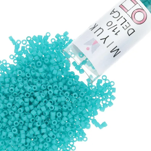 Vista 11 de Miyuki Cuentas de semillas Delica – Tamaño 11/0 (0.1 in), DB0079, forrado azul agua AB, 0.3 oz, aprox. 1440 cuentas, fabricado en Japón