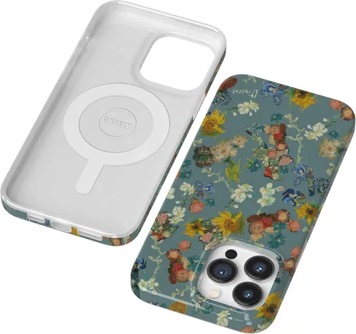 Vista 5 de Casely Funda para iPhone 14 Pro Flores de Van Gogh El 50 aniversario del Museo Van Gogh Compatible con MagSafe