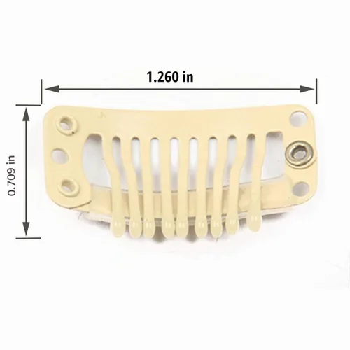 Vista 2 de 20 clips de metal para extensiones de cabello y pelucas Beige -20 piezas