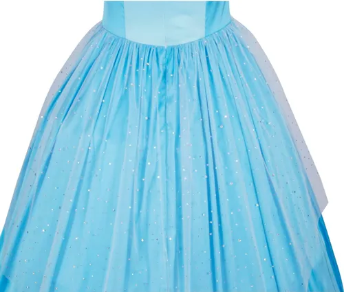 Vista 5 de Vestido de princesa azul de lujo para mujer, disfraz de fiesta de baile de Halloween