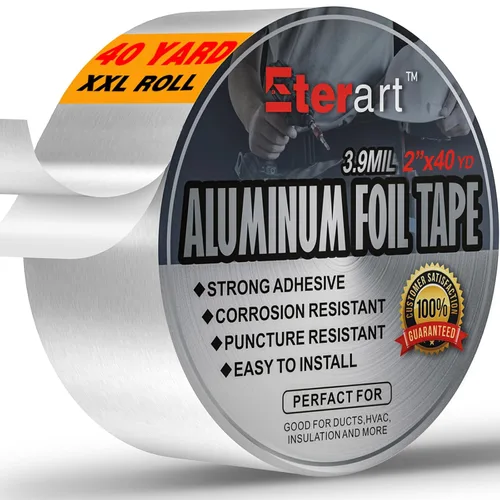 Vista 10 de ETERART Cinta adhesiva de papel de aluminio, sello de alta temperatura para HVAC, 2 "x 20Yds