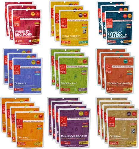 Vista 10 de GOOD TO-GO Surtidos de Kits de Alimentos Comida para Acampar, Comida para Mochileros Solo Añade Agua a las Comidas, Comidas para Mochileros