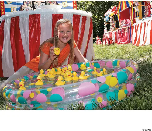 Vista 2 de Fun Express OTC juego de memoria de patos de carnaval de plástico 20 unidades, color amarillo
