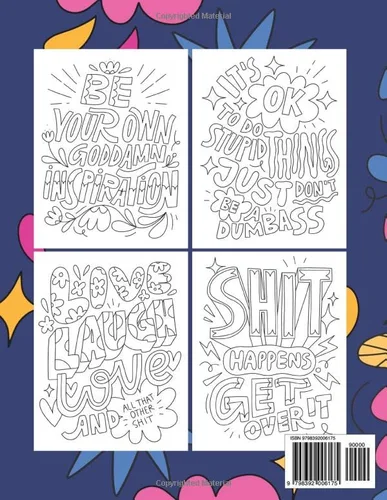 Vista 2 de Motivational Swearing Quotes A Swear Word Adult Coloring Book with Stress Relieving Designs and Funny Sweary Inspirational Quotes