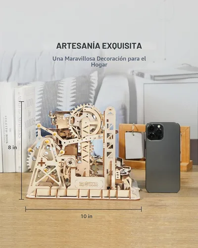 Vista 2 de ROKR Rompecabezas de madera 3D, modelo mecánico, kit de manualidades de madera, juguete de ensamblaje de bricolaje, juego de engranajes mecánicos