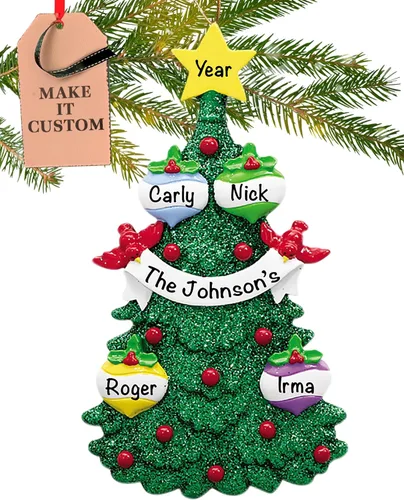 Vista 15 de Adorno Personalizado Grande para Familia de 10 Piezas 2025 Personalización Gratuita en 24h Adornos de Navidad para Árbol Recuerdo