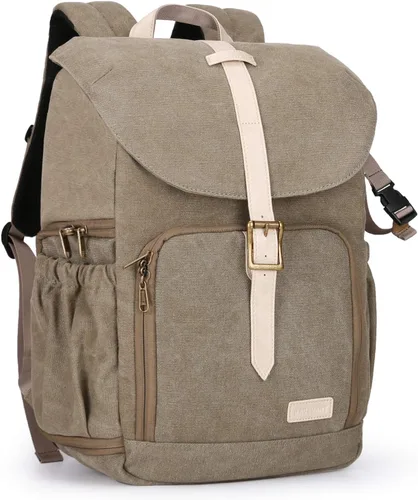Vista 9 de BAGSMART - Mochila para cámara, mochilas de cámara DSLR para fotógrafos, mochila de fotografía impermeable antirrobo con compartimento para portátil