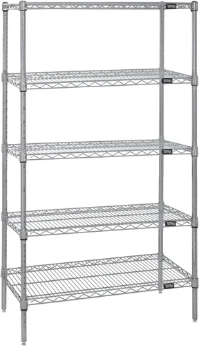 Vista 29 de Quantum Storage Systems WR74-1824BK Kit de inicio para estantería de alambre de 4 niveles de altura de 74 pulgadas, acabado negro, 18 pulgadas