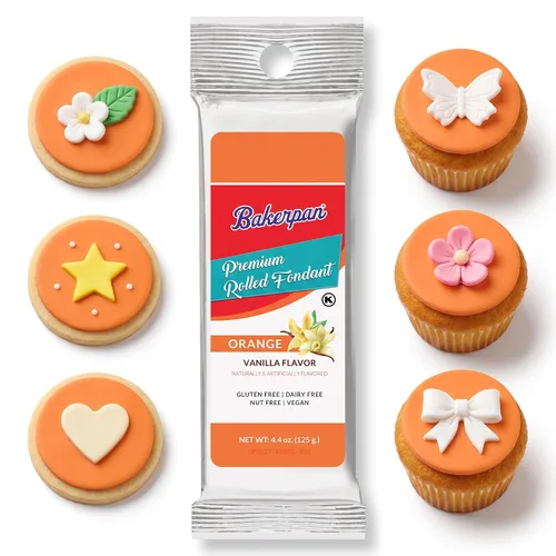 Vista 13 de Bakerpan Fondant negro enrollado prémium para decoración de pasteles, sabor a vainilla, 4.4 onzas (fabricado en Estados Unidos)