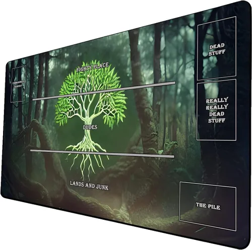 Vista 40 de Tapete de juego de cartas coleccionables AI Painting – Tapete de juego MTG con zonas, 24 x 14 pulgadas, tapete de juego MTG de alta calidad – El