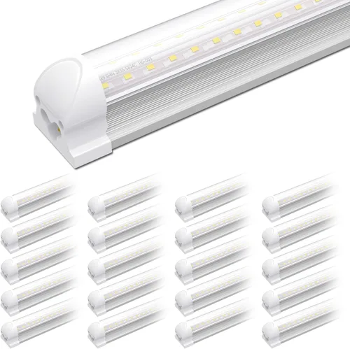 Vista 10 de SHINESTAR Luces LED de tienda de 4 pies, 40 W, 5000 lúmenes, 5000 K, luz LED para tienda, súper brillante, 75% de ahorro de energía, tubo de luz T8
