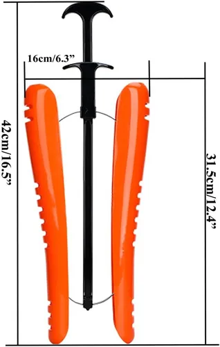 Vista 2 de NewFerU Soporte para moldeador de eje de árbol de botas, soporte reutilizable, ajustable, para botas altas (L 16.5 pulgadas, naranja)