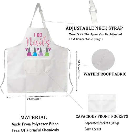 Vista 2 de VAMSII Delantal de estilista Nails con bolsillo - Delantal de cosmetología regalos