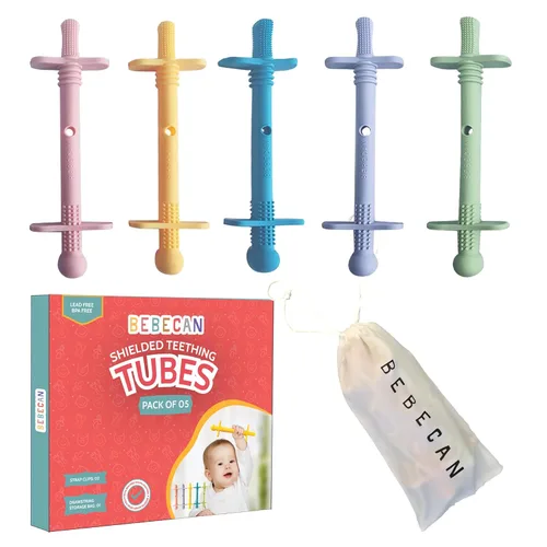 Vista 8 de Bebecan Varillas de dentición para bebés de más de 36 meses – Ayudas de dentición de silicona súper suave, alivio bucal para bebés, molares