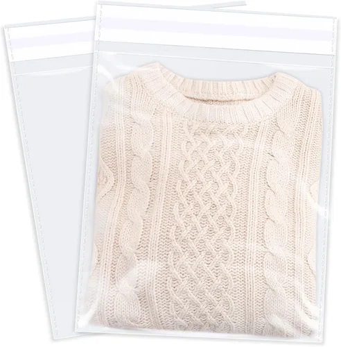 Vista 7 de Bolsas de celofán transparente de 10 x 13 pulgadas (100 unidades) - Bolsas de polietileno de plástico para violonchelo autoadhesivas