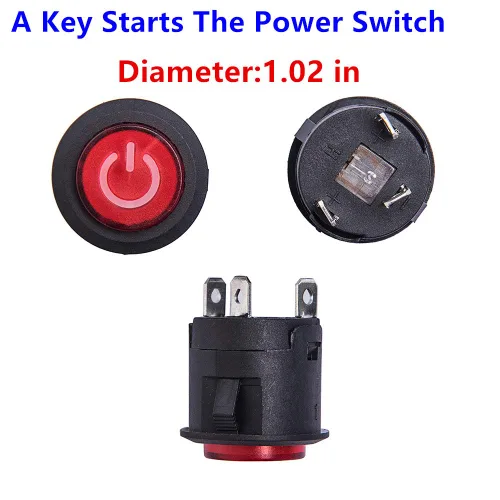 Vista 2 de weelye Una llave inicia el botón de interruptor de encendido Interruptor de botón de arranque Accesorio para auto eléctrico de niños con ruedas