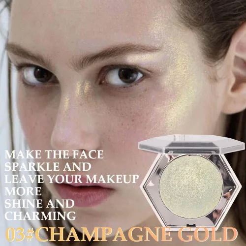 Vista 4 de Paleta de maquillaje con corrector en polvo para el contorno facial, iluminador facial, paleta de maquillaje con bronceador y resaltar en oro