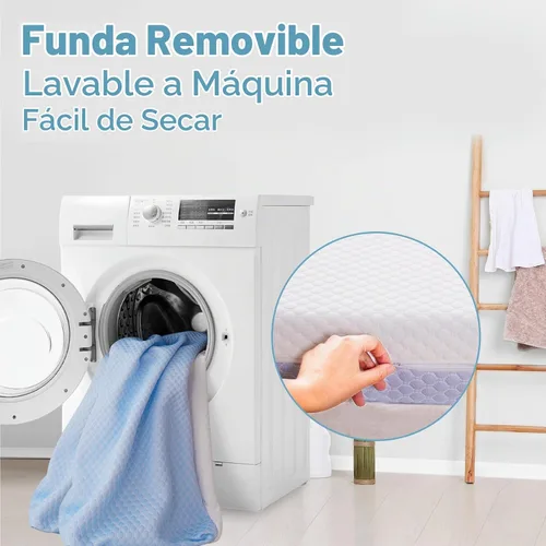 Vista 7 de Colchón mini para cuna, colchón de espuma viscoelástica de doble cara de 38 x 24 x 4 pulgadas, con funda extraíble transpirable, se adapta a