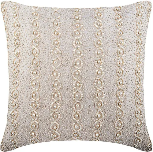 Vista 6 de The HomeCentric Funda de almohada color crema para sofá, funda de almohada moderna de 12 x 12 pulgadas, funda de almohada cuadrada de satén, funda