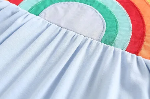 Vista 6 de Frogwill - Vestido de verano de los años cincuenta color azul arco iris para niñas de 2 a 7 años