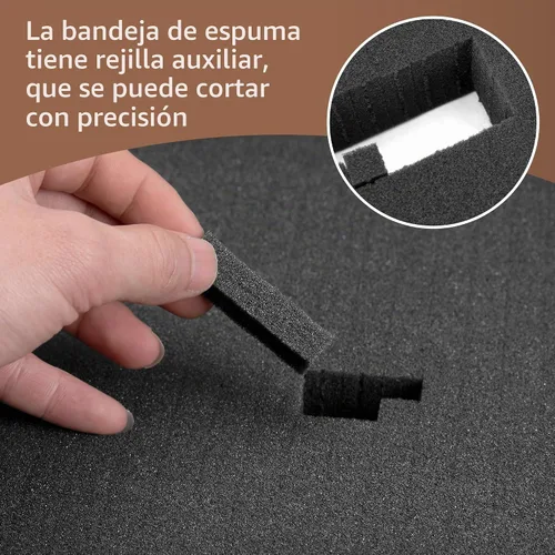 Vista 4 de DECOHS 4 piezas de inserto de espuma Pick and Pluck - Lámina de espuma en forma de cubo pre-perforada de 12 x 12 x 2 pulgadas con fondo para cajas