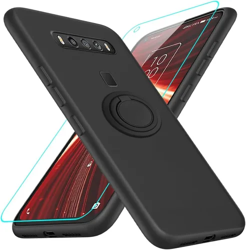 Vista 15 de Para Ulefone Note 16 Pro Funda De Teléfono Con Protector De Pantalla De Vidrio, Soporte De Anillo Giratorio De 360 ° Soporte Magnético De Silicona