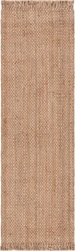 Vista 3 de Alfombra de área de yute natural tejido a mano Safavieh NF467A, de la colección de fibra natural (5 ft x 8 ft), Yute, Natural